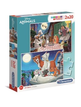 Clementoni: Puzzle 2x20el. Super Kolor Disney Animals Clementoni