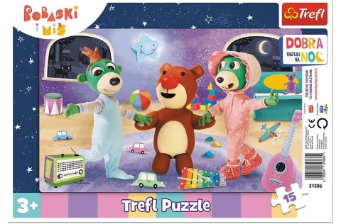 Trefl | Puzzle Ramkowe 15el.| Dobranoc, Trefliki na noc | Czas na sen Trefl