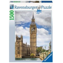 Ravensburger - Puzzle 2D 1500 elementów: Zabawny kot na zegarze Big Ben Ravensburger