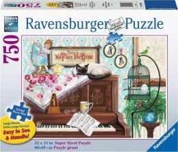 Ravensburger - Puzzle 2D Duży Format: Kot na pianinie 750 elementów Ravensburger