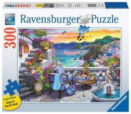 Ravensburger - Puzzle 2D duży format: Zachód słońca nad Santorini 300 elementów Ravensburger