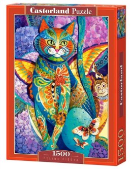 Puzzle 1500 elementów Kot kolorowy Feline Fiesta Castor