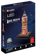 Puzzle 3D Zegar Big Ben (Światło) Cubic Fun