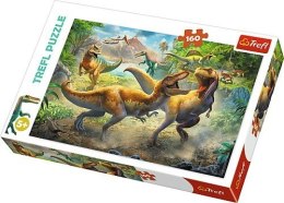 Puzzle 160 elementów Walczące Tyranozaury Trefl