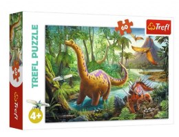 Puzzle 60 elementów - Wędrówki dinozaurów Trefl