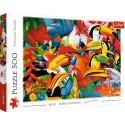 Puzzle 500 elementów - Kolorowe ptaki Trefl