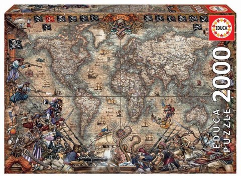 Puzzle 2000 elementów Mapa piratów Educa