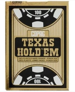 Karty poker Texas Jumbo czarne Cartamundi