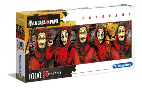 Puzzle 1000 elementów Panorama Netflix Dom z papieru Clementoni