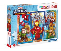 Puzzle 104 elementów MAXI SUPER KOLOR Superhero Clementoni