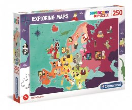 Puzzle 250 elementów Exploring Maps Great People in Europe Clementoni