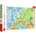 Puzzle 1000 elementów Mapa fizyczna Europy Trefl