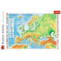 Puzzle 1000 elementów Mapa fizyczna Europy Trefl