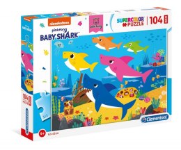 Puzzle 104 elementy Maxi Superkolor Baby Shark Clementoni