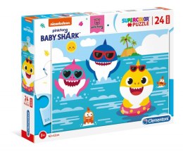 Puzzle 24 elementów Maxi Super kolor Baby Shark Clementoni