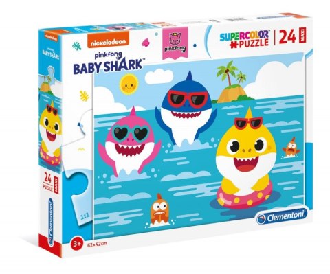 Puzzle 24 elementów Maxi Super kolor Baby Shark Clementoni