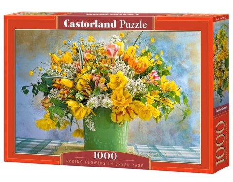 Puzzle 1000 elementów Spring Flowers In Green Vase Castor