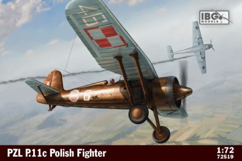 Model do sklejania PZL P.11c Polish Fighter Plane Ibg