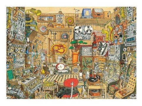 Puzzle 1000 elementów Szalone studio muzyczne, Adolfsson Mattias (Puzzle+plakat) Heye