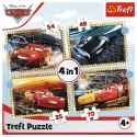 Puzzle 4w1 Do startu gotowi start Auta Cars 3 Trefl