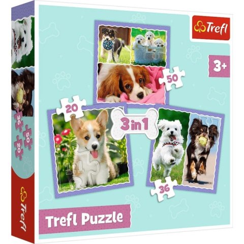 Puzzle 3w1 Urocze pieski Trefl