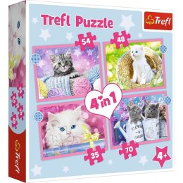 Puzzle 4w1 Zabawne kotki Trefl