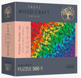 Puzzle drewniane 500 elementów Tęczowe motyle Trefl