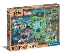 Puzzle 1000 elementów Story Maps 101 Dalmatynczyków Clementoni