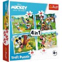 Puzzle 4w1 Fajny dzień Mickiego Trefl