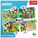 Puzzle 4w1 Fajny dzień Mickiego Trefl