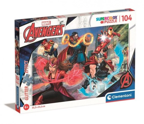 Puzzle z brokatem 104 elementy The Avengers Clementoni