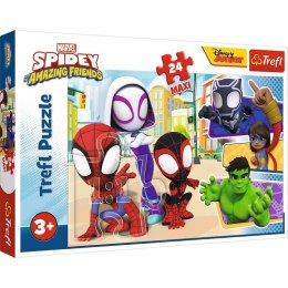 Puzzle 24 maxi Spiday i przyjaciele Spiderman Trefl