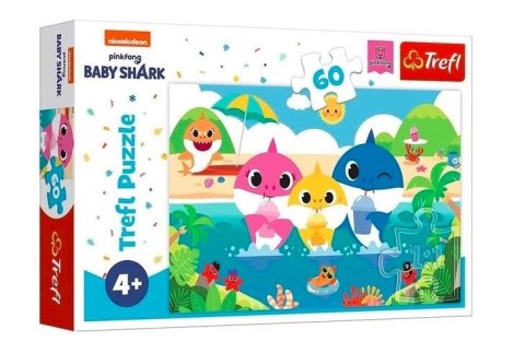 Puzzle 60 elementów Rodzina rekinów na wakacjach Baby Shark Trefl