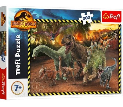 Puzzle 200 elementów Dinozaury z Parku Jurajskiego Trefl