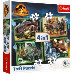 Puzzle 4w1 Groźne dinozaury Jurassic World Trefl