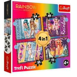 Puzzle 4w1 Modne laleczki Rainbow High Trefl