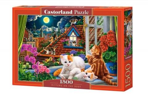 Puzzle 1500 elementów Kotki na dachu Castor