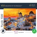 Puzzle 1500 elementów UFT Zachód słońca, Oia Santorini Trefl