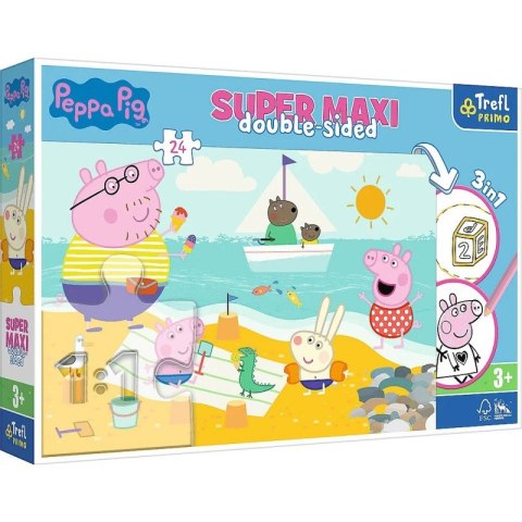 Puzzle 24 elementy SUPER MAXI Radosny dzień Peppy, Świnka Peppa Trefl