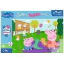 Puzzle 60 elementów XXL Super Shape Zabawy z braciszkiem, Świnka Peppa Trefl