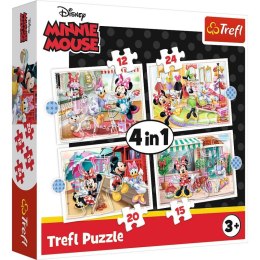 Puzzle 4w1 Minnie z przyjaciółmi Trefl