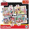 Puzzle 4w1 Minnie z przyjaciółmi Trefl