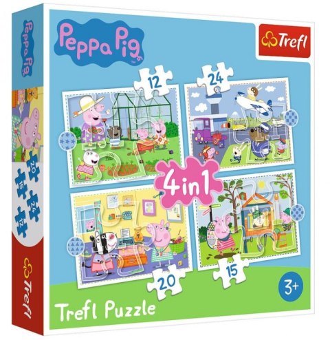 Puzzle 4w1 Wspomnienia z wakacji Peppa Trefl