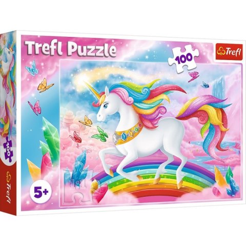 Puzzle 100 elementów - W kryształowym świecie jednorożców Trefl