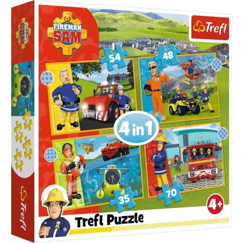 Puzzle 4w1 Odważny Strażak Sam Trefl