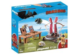 Zestaw z figurkami Dragons 9461 Pyskacz Gbur z katapultą do owiec Playmobil