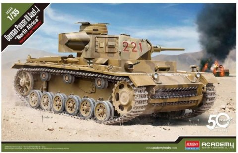 Model plastikowy German Panzer III Ausf.J North Africa Academy