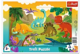 Trefl: Puzzle ramkowe 15el. - Dinozaury