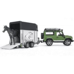 Pojazd Land Rover z przyczepą dla konia i figurką BRUDER