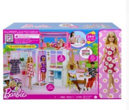 Zestaw kompaktowy domek + lalka Barbie Mattel